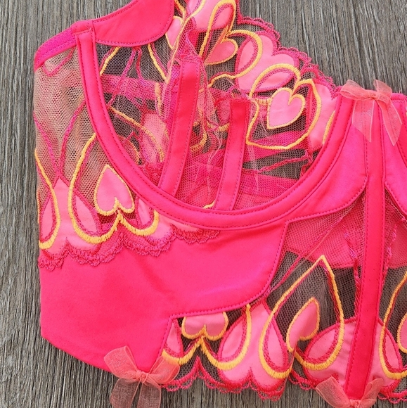 New!For Love and Lemons Graphic Hearts Bustier‎ Top - Picture 11 of 14
